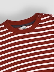 JoJo Maman Bébé Burgundy Red Breton Long Sleeved Top - Image 3 of 3