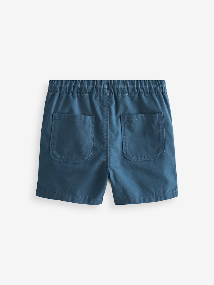 French Navy Blue/Mineral Pink/Tan Brown Pull-On Shorts 3 Pack (3mths-7yrs) - Image 2 of 2