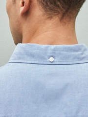 Light Blue Regular Fit Short Sleeve Oxford Shirt - Image 4 of 6