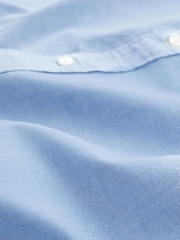 Light Blue Regular Fit Short Sleeve Oxford Shirt - Image 6 of 6