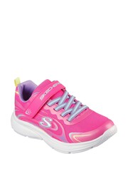 Skechers Pink Wavy Lites Eureka Shine Black Kids Trainers - Image 3 of 5