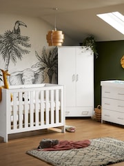 Obaby White Nika Mini 3 Piece Nursery Furniture Set - Image 1 of 5