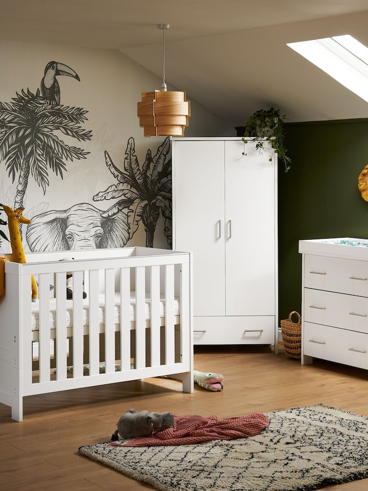 Obaby White Nika Mini 3 Piece Nursery Furniture Set - Image 1 of 5