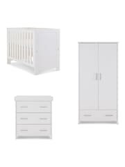 Obaby White Nika Mini 3 Piece Nursery Furniture Set - Image 3 of 5