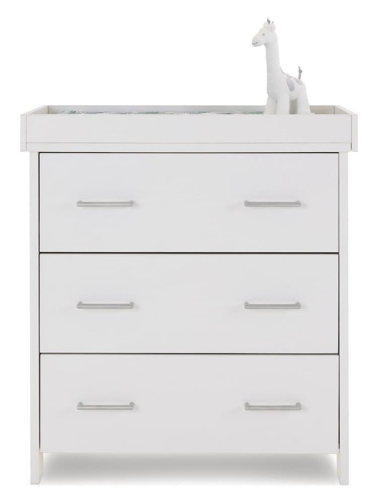 Obaby White Nika Mini 3 Piece Nursery Furniture Set - Image 5 of 5