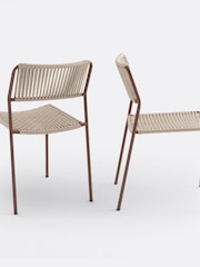 La Redoute Intérieurs Set of 2 Terracotta Namy Metal, Steel and Rope Garden Chairs - Image 1 of 4