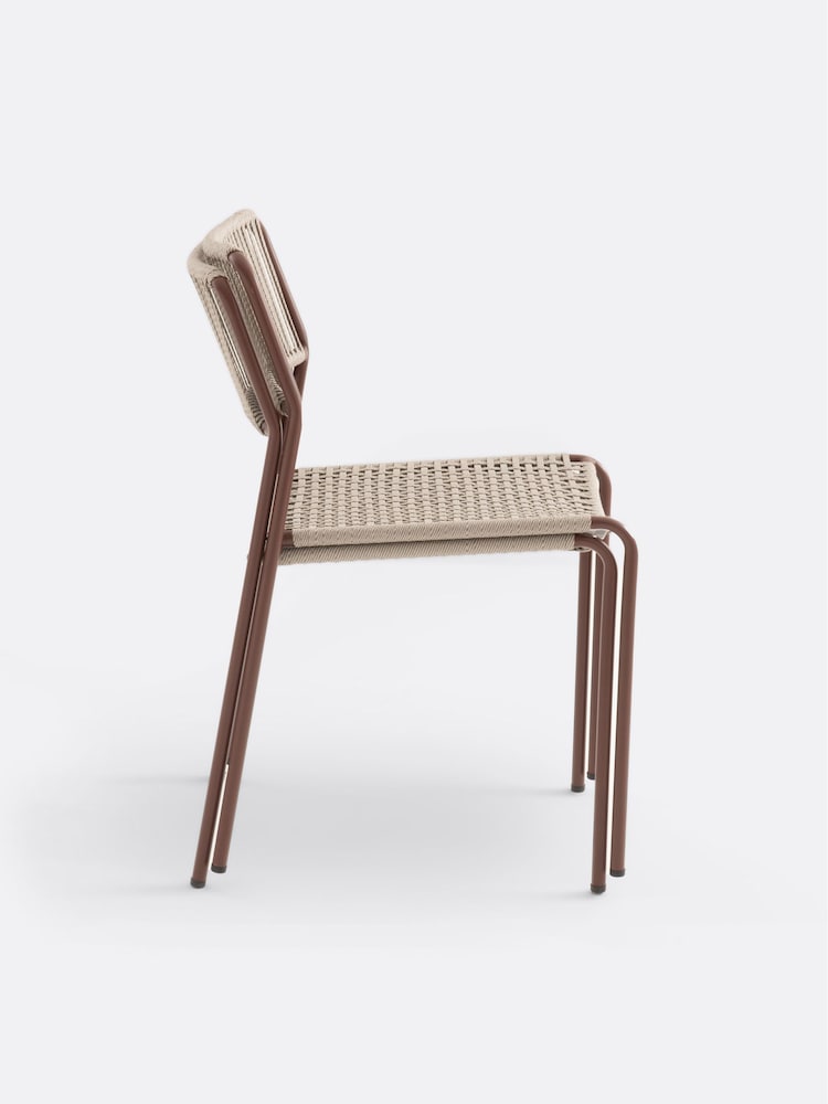 La Redoute Intérieurs Set of 2 Terracotta Namy Metal, Steel and Rope Garden Chairs - Image 4 of 4 La Redoute Intérieurs Set of 2 Terracotta Namy Metal, Steel and Rope Garden Chairs - Image 4 of 4