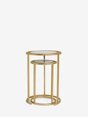 Lipsy Marble and Gold Effect Frame Nest of Tables - Image 3 of 6