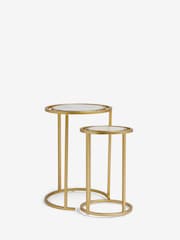 Lipsy Marble and Gold Effect Frame Nest of Tables - Image 4 of 6
