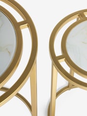 Lipsy Marble and Gold Effect Frame Nest of Tables - Image 6 of 6