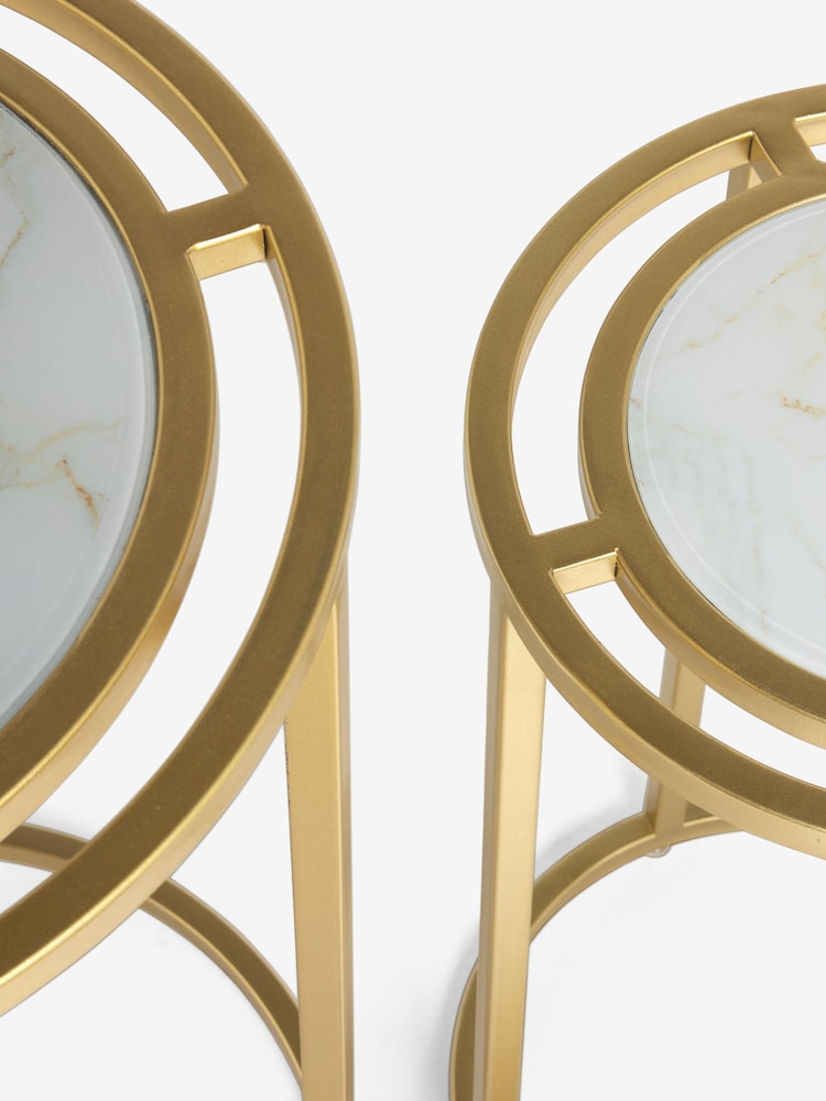 Lipsy Marble and Gold Effect Frame Nest of Tables - Image 6 of 6