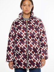 Tommy Hilfiger Red Rwb Monogram Printed Down Coat - Image 1 of 6