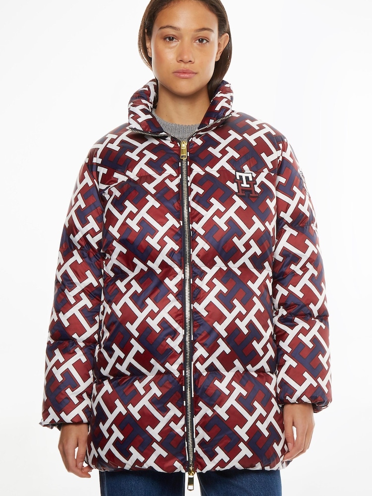 Tommy Hilfiger Red Rwb Monogram Printed Down Coat - Image 1 of 6