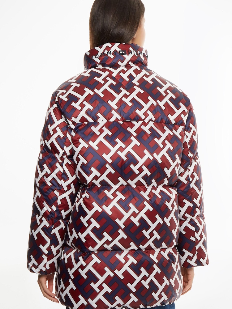 Tommy Hilfiger Red Rwb Monogram Printed Down Coat - Image 2 of 6