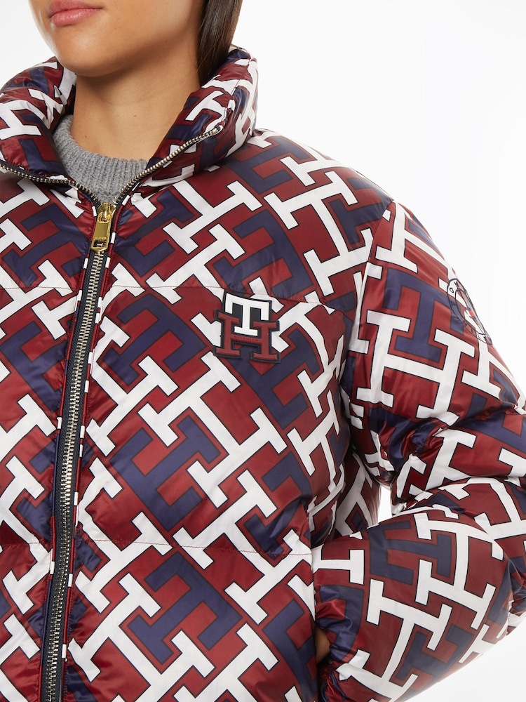 Tommy Hilfiger Red Rwb Monogram Printed Down Coat - Image 3 of 6