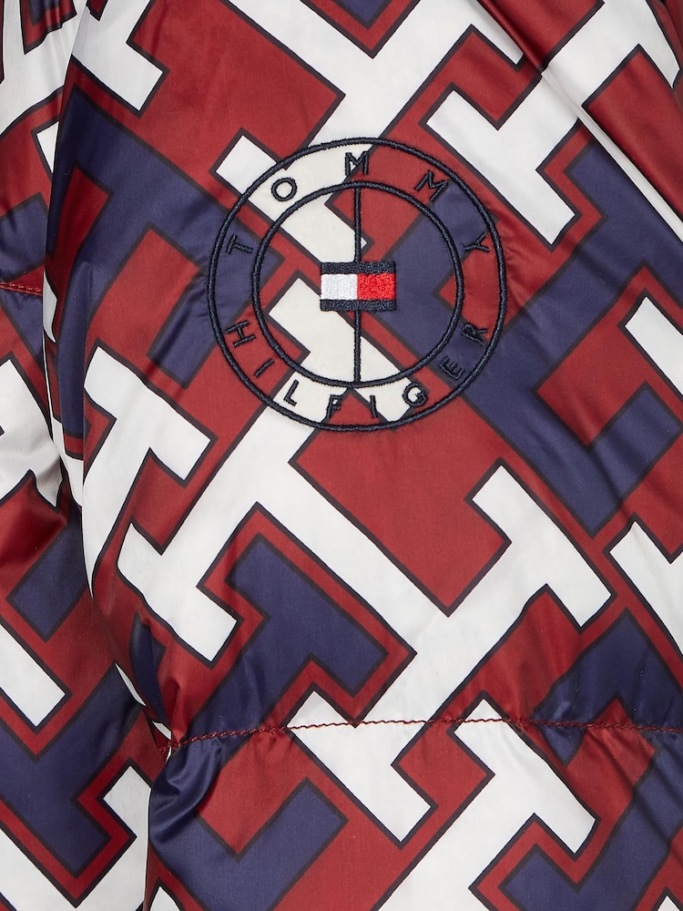 Tommy Hilfiger Red Rwb Monogram Printed Down Coat - Image 6 of 6