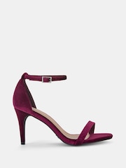 Novo Wine Red Wide Fit Berril Two Part Stiletto Mid Heel Sandals - Image 2 of 4