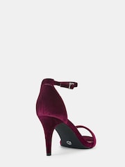 Novo Wine Red Wide Fit Berril Two Part Stiletto Mid Heel Sandals - Image 4 of 4