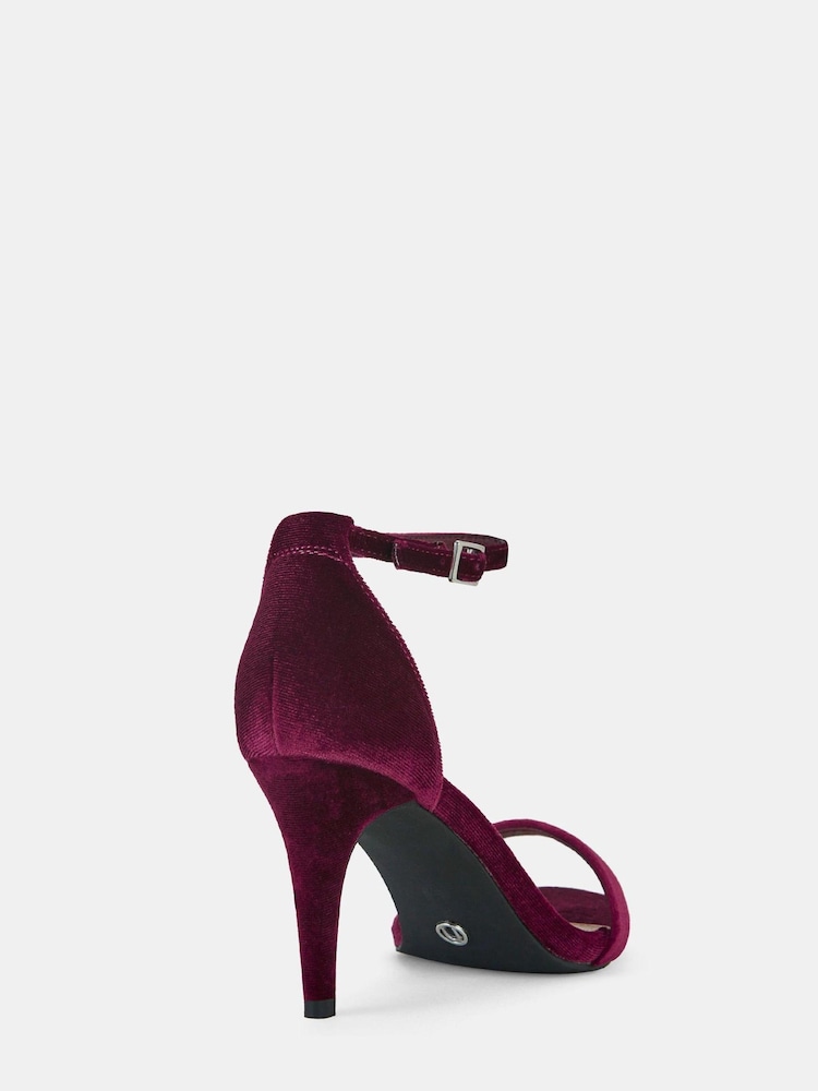 Novo Wine Red Wide Fit Berril Two Part Stiletto Mid Heel Sandals - Image 4 of 4