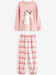 Pink Unicorn Woven Check Pyjamas (3-16yrs) - Image 5 of 7