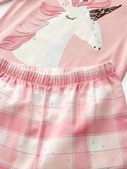 Pink Unicorn Woven Check Pyjamas (3-16yrs) - Image 7 of 7