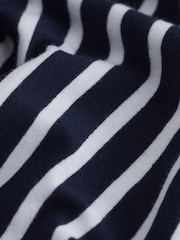 Navy Stripe Cap Sleeve T-Shirt Top - Image 6 of 6