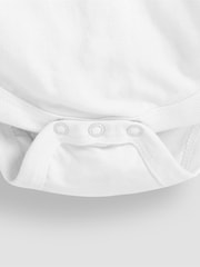 JoJo Maman Bébé White Plain Long Sleeve Peter Pan Bodysuit - Image 3 of 3