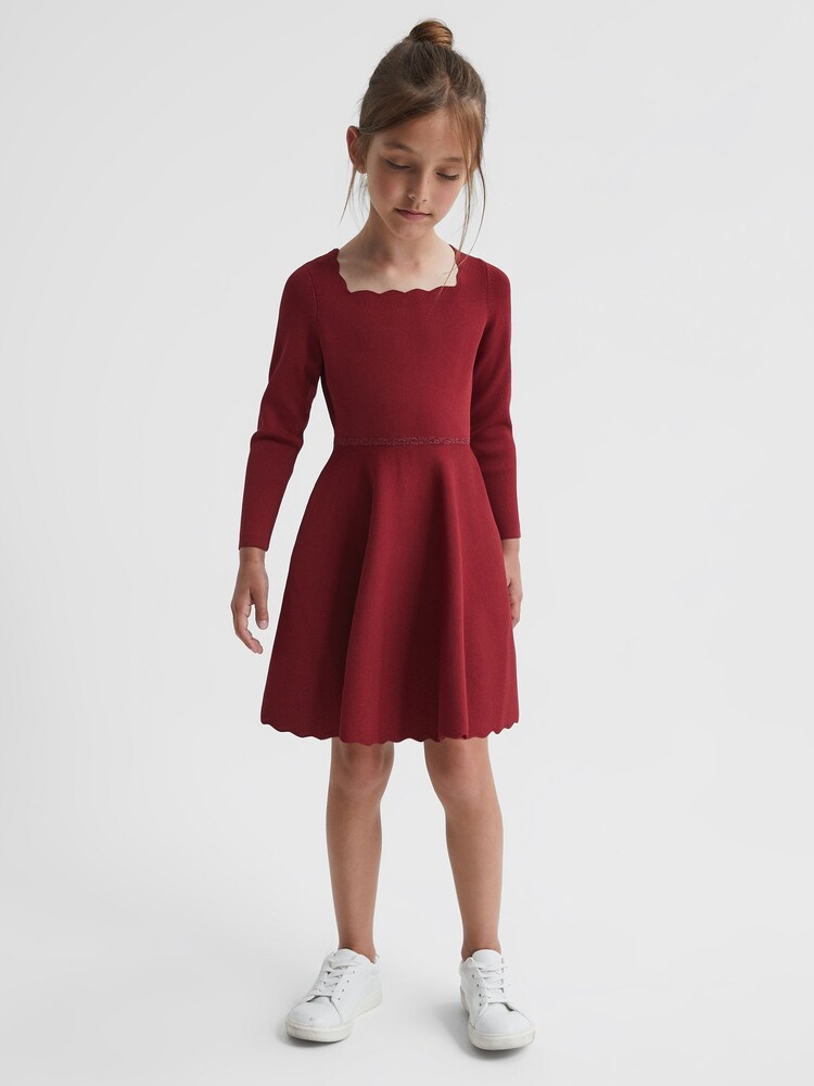 Reiss Berry Marnie Square Neck Knitted Dress - Image 1 of 7