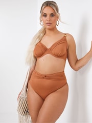 Simply Be Brown Bikini Bottoms - Image 1 of 4