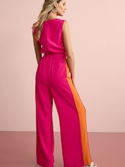 Pink und Orange - Overall mit Bahnendesign und Gürtel - Bild 3 von 4
