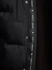 Negro - Diseño para hombre Oshawa 2.0 de Zavetti Canada Chaqueta tipo parka acolchada con capucha desmontable y ribete de pelo sintético - Imagen 6 de 7