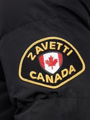 Negro - Diseño para hombre Oshawa 2.0 de Zavetti Canada Chaqueta tipo parka acolchada con capucha desmontable y ribete de pelo sintético - Imagen 7 de 7