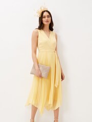 Phase Eight Yellow Petra Pleat Wrap Dress - Image 3 of 6