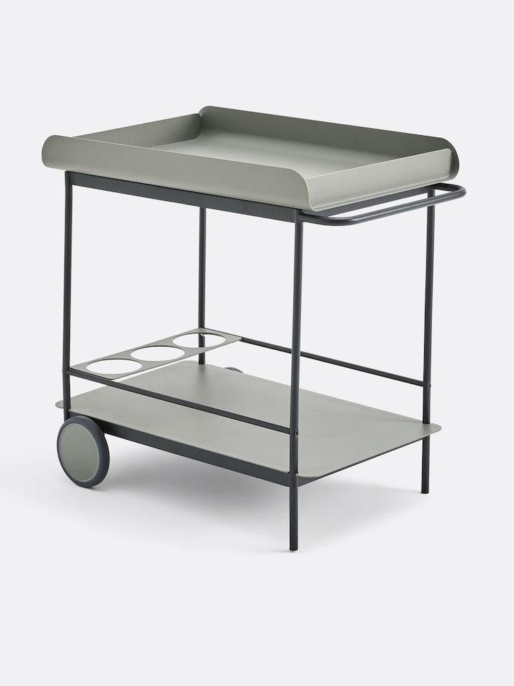 La Redoute Intérieurs Sage Green Fleury Wheeled Storage Trolley in Steel - Image 2 of 4 La Redoute Intérieurs Sage Green Fleury Wheeled Storage Trolley in Steel - Image 2 of 4