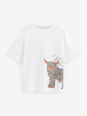 Ecru Hamish The Highland Cow 100% Cotton Short Pyjamas Set - Image 6 of 7