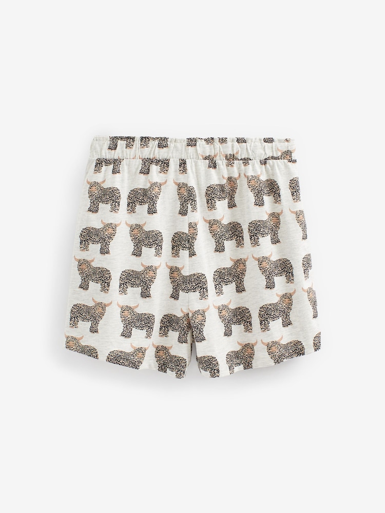 Ecru Hamish The Highland Cow 100% Cotton Short Pyjamas Set - Image 7 of 7