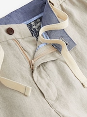 Stone Natural Signature Leomaster Italian Delave Linen Drawstring Trousers - Image 7 of 10