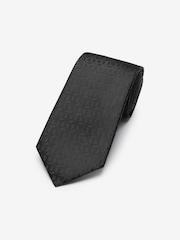 Black Jacquard Pattern Tie - Image 1 of 3