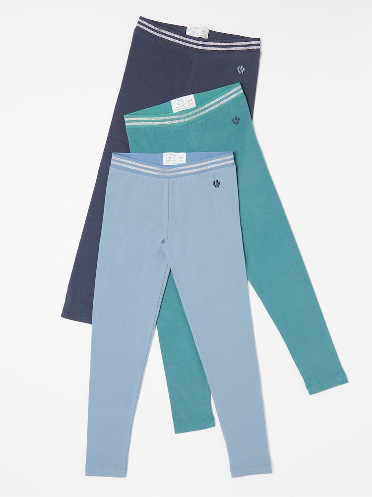 FatFace Blue Solid Leggings 3 Pack - Image 1 of 5 FatFace Blue Solid Leggings 3 Pack - Image 1 of 5