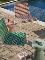 La Redoute Intérieurs Pink Green Velrose Low Garden Chair - Image 1 of 5