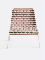 La Redoute Intérieurs Pink Green Velrose Low Garden Chair - Image 2 of 5