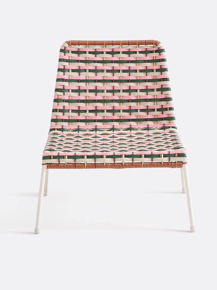 La Redoute Intérieurs Pink Green Velrose Low Garden Chair - Image 2 of 5 La Redoute Intérieurs Pink Green Velrose Low Garden Chair - Image 2 of 5