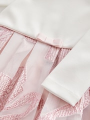 Розовое жаккардовое платье с длинными рукавами и бантом Baker by Ted Baker - Image 10 of 10