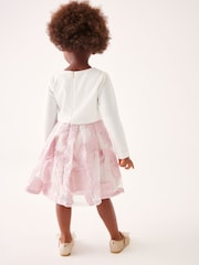 Розовое жаккардовое платье с длинными рукавами и бантом Baker by Ted Baker - Image 3 of 10