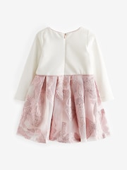 Розовое жаккардовое платье с длинными рукавами и бантом Baker by Ted Baker - Image 9 of 10