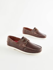 Chestnut Brown Classic Leather Boat Shoes - Image 3 of 7