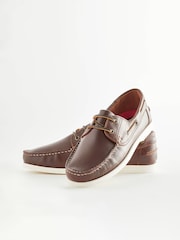 Chestnut Brown Classic Leather Boat Shoes - Image 4 of 7