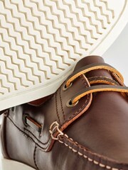 Chestnut Brown Classic Leather Boat Shoes - Image 6 of 7