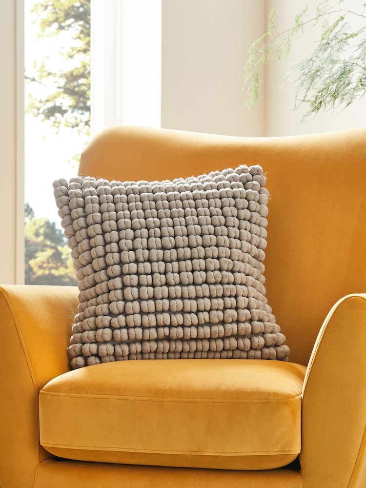 Grey 43 x 43cm Global Bobble Cushion - Image 1 of 6