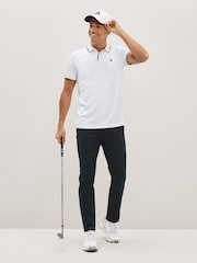 Navy Blue Slim Fit Shower Resistant Golf Stretch Chino Trousers - Image 1 of 9